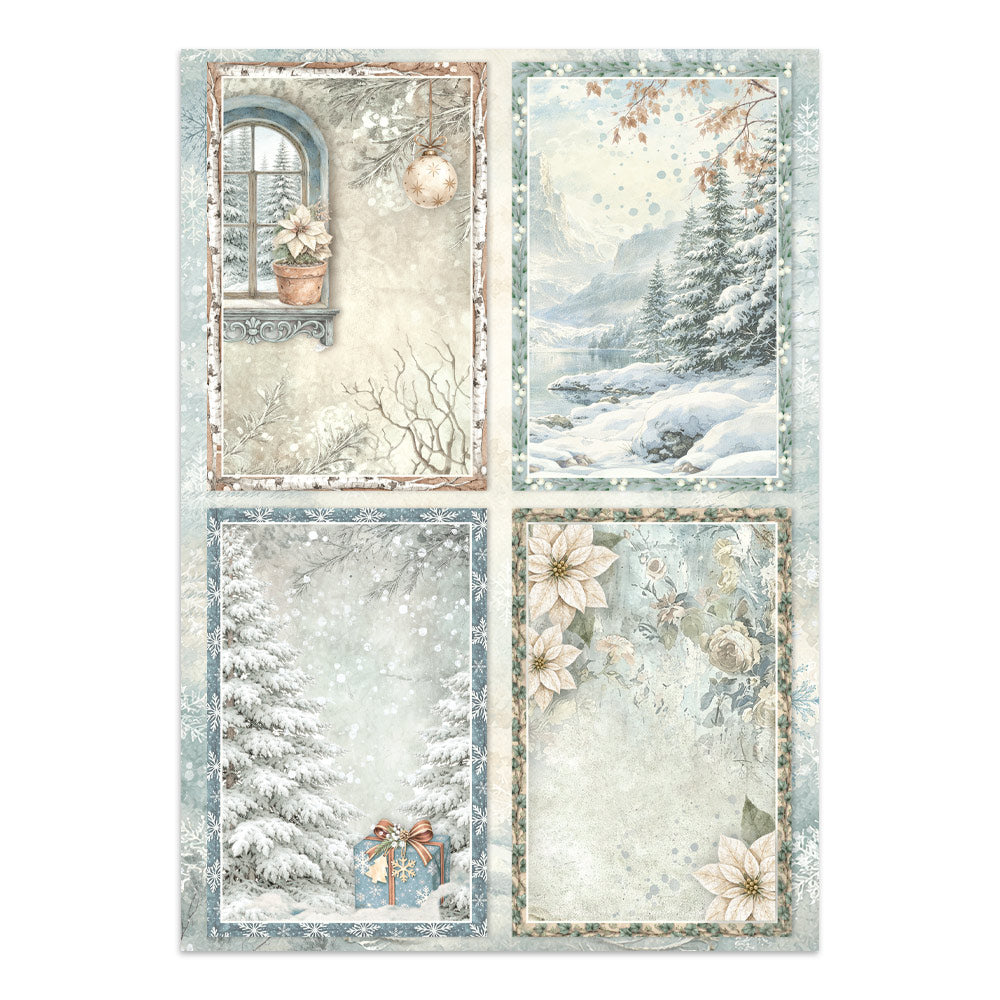 Printed Art Junk Journal: Stickers, Cut-Outs, Backgrounds For Art And Craft - White Christmas
