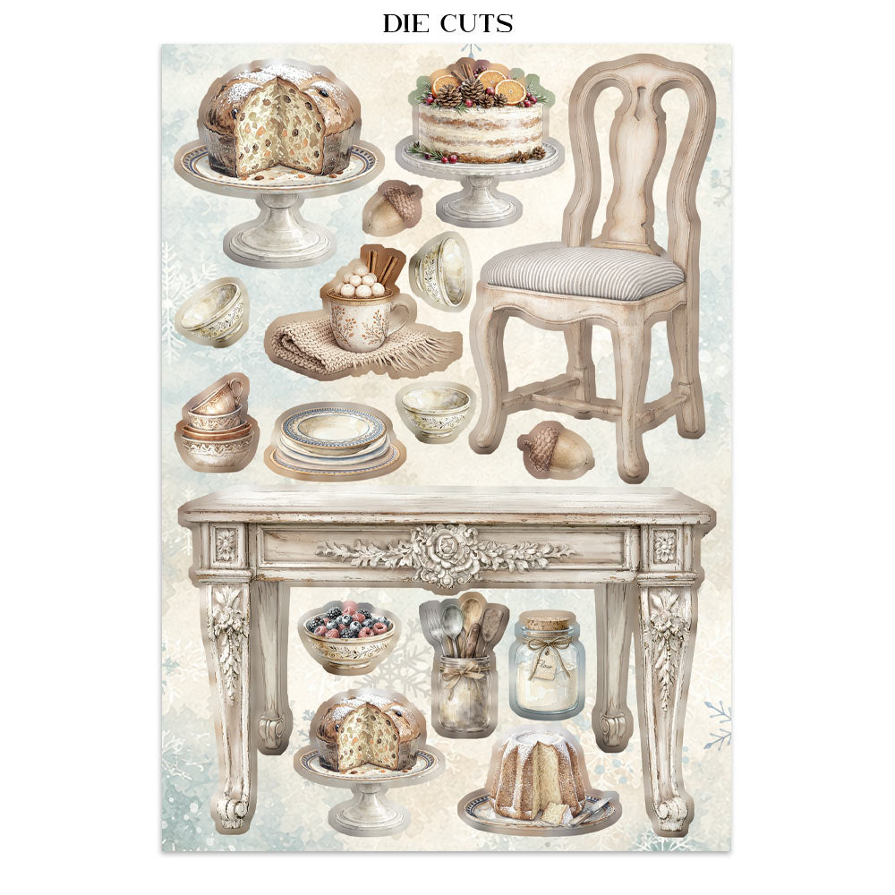 Printed Art Junk Journal Focus Points For Art And Craft A5 - White Christmas