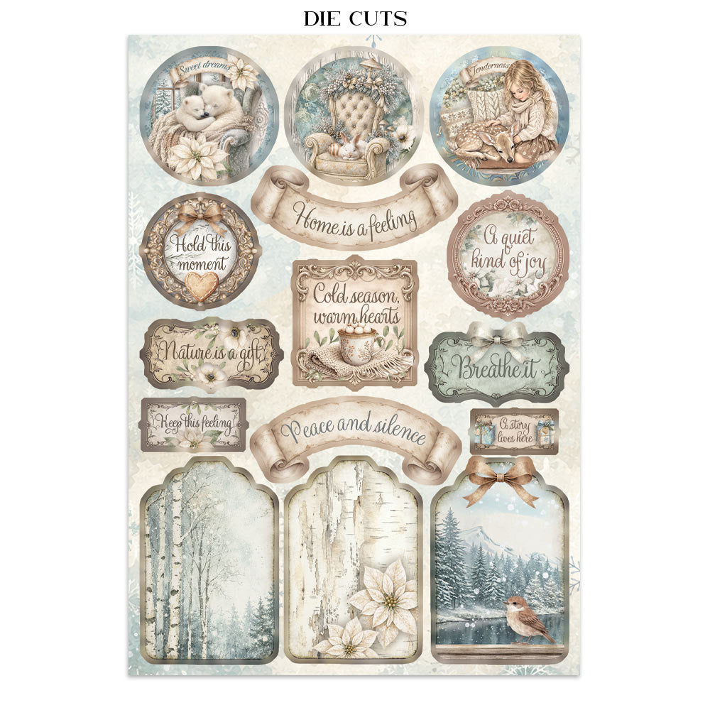 Printed Art Junk Journal Focus Points For Art And Craft A5 - White Christmas