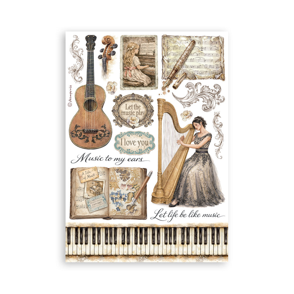 Printed Washi Pad For Art And Craft A5 8 Sheets - Symphony