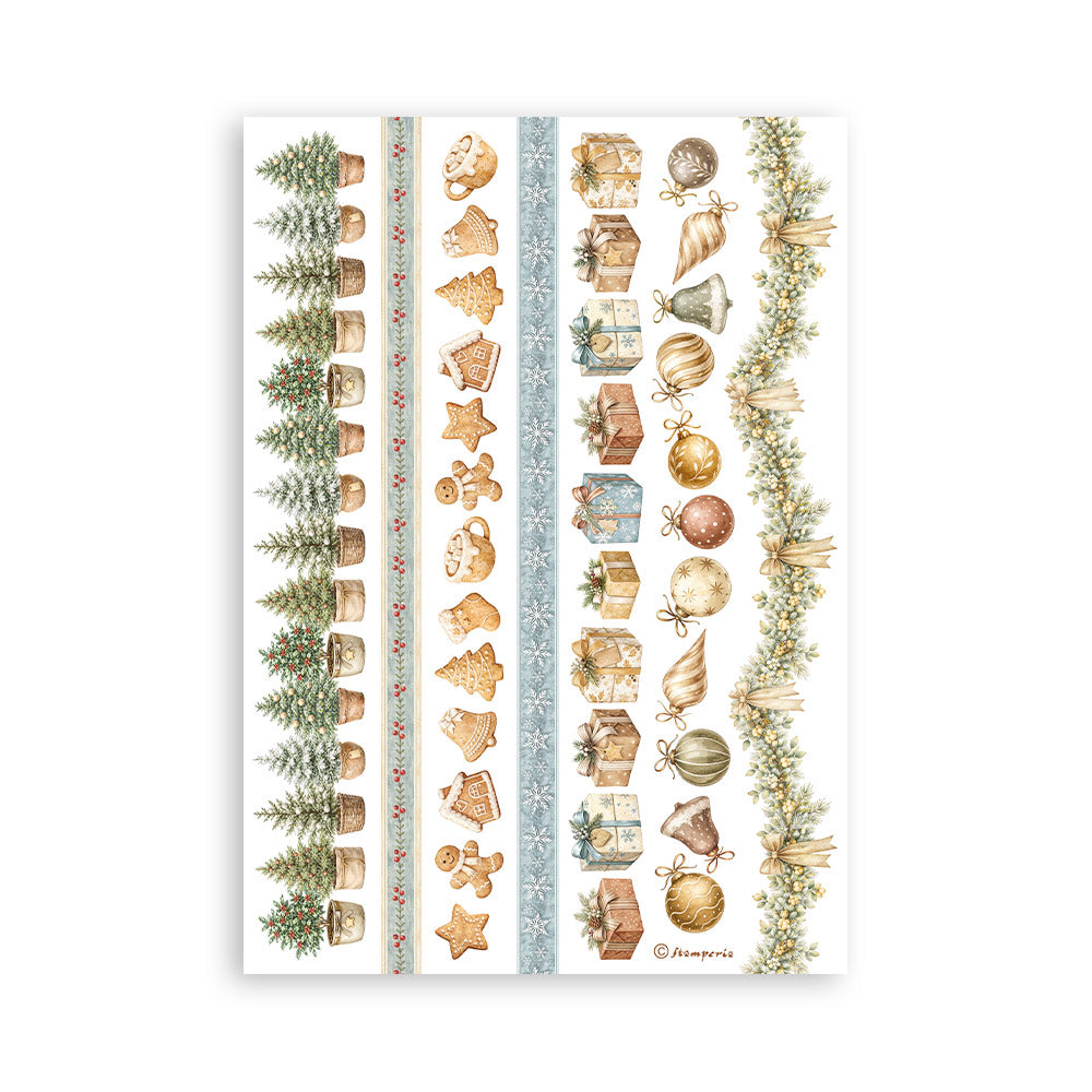 Printed Washi Pad For Art And Craft A5 8 Sheets - White Christmas