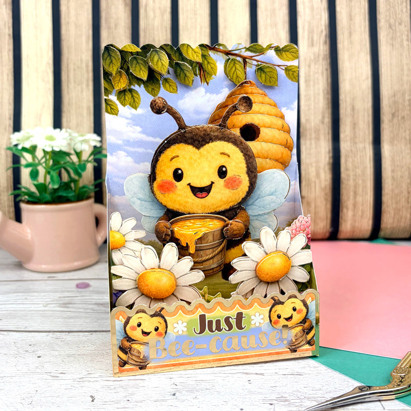 Side-Pop Stepper Card - Just Bee-cause!