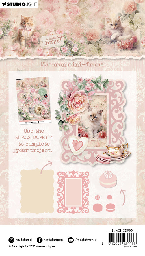 SL Cutting Die Macaron Mini-Frame A Cat's Secret 7 Pieces