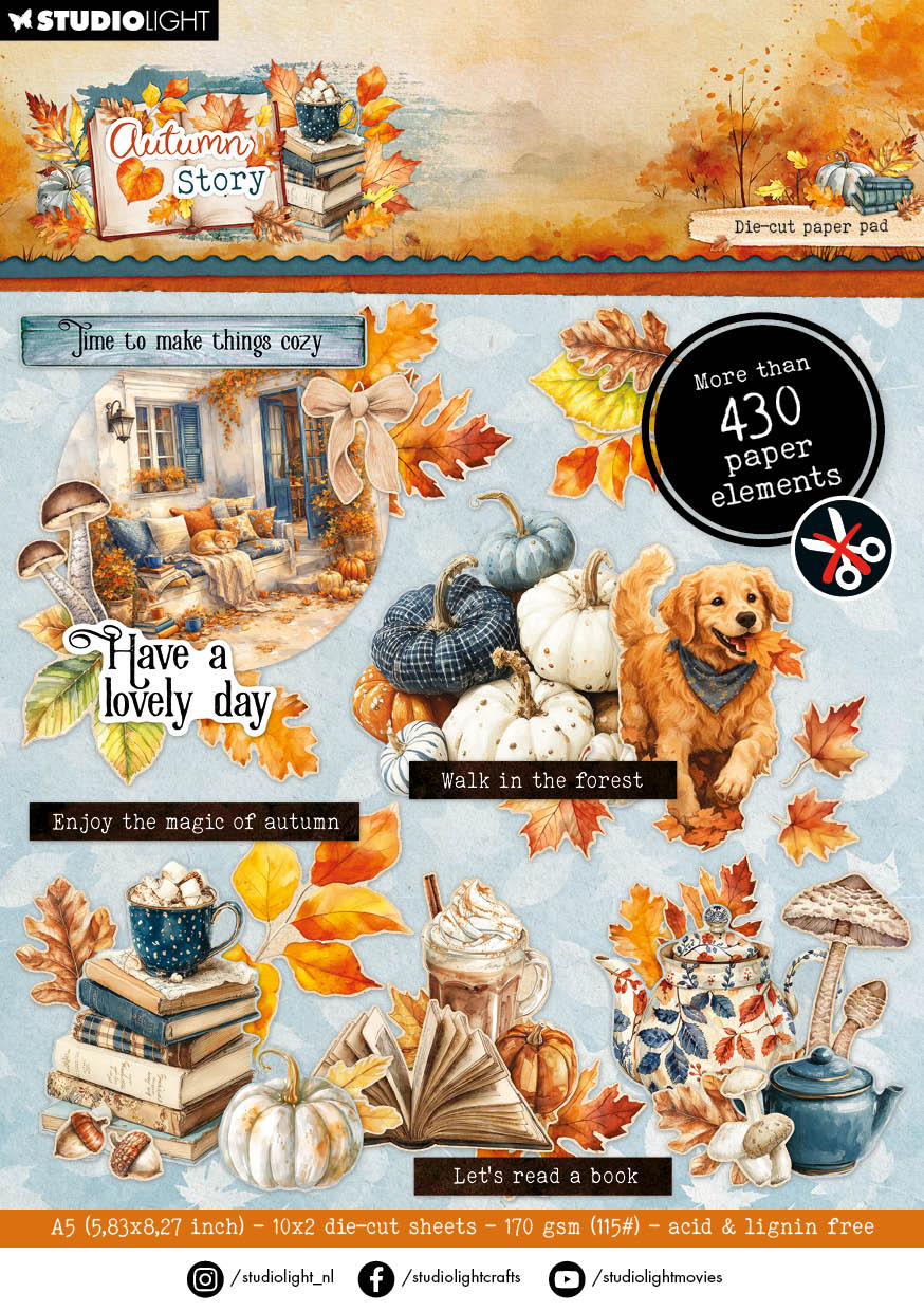SL Die-Cut Paper Pad Die-Cut Paper Autumn Story 20 Sheets