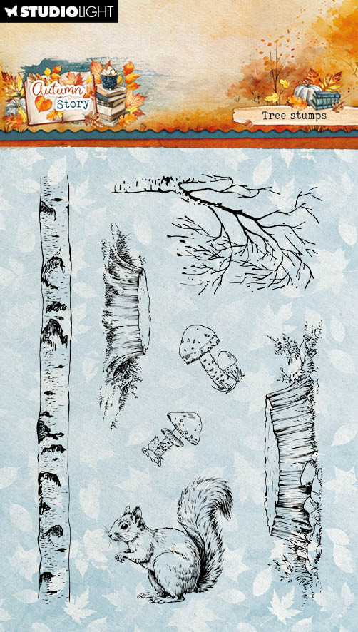 SL Clear Stamps Tree Stumps Autumn Story 7 Pieces
