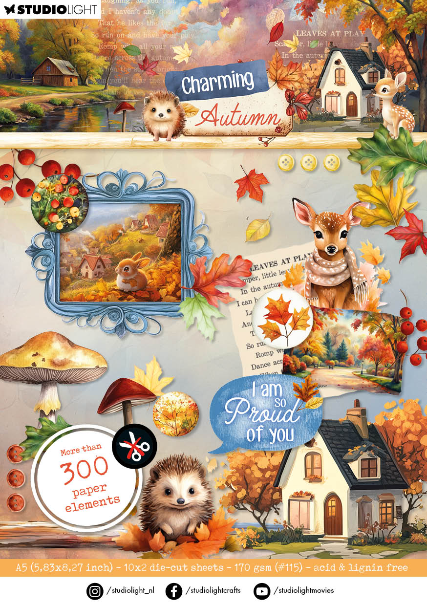 SL Die-Cut Paper Pad Paper Elements Charming Autumn 20 Sheets