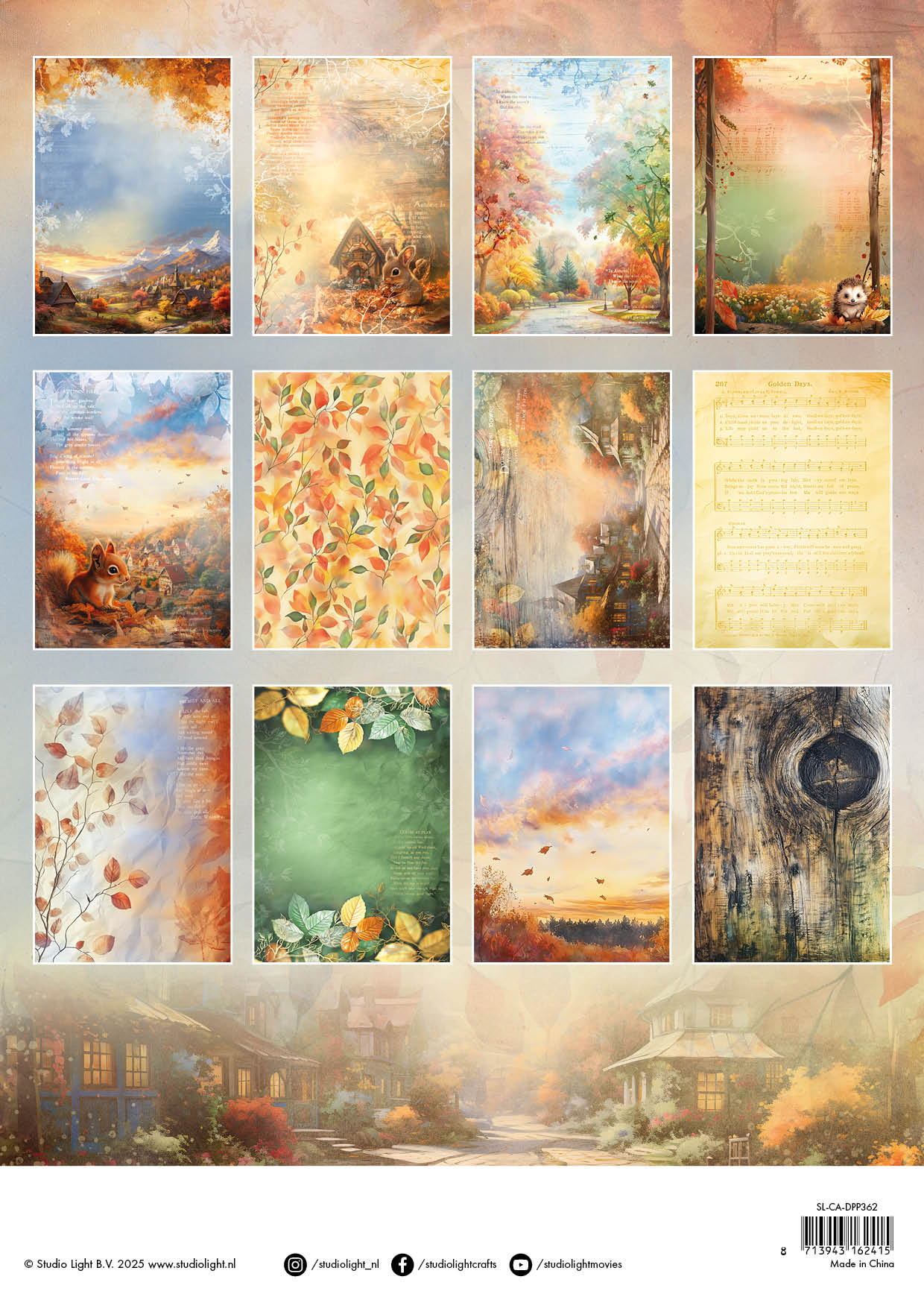 SL Designer Paper Pad Background Papers Charming Autumn 36 Sheets