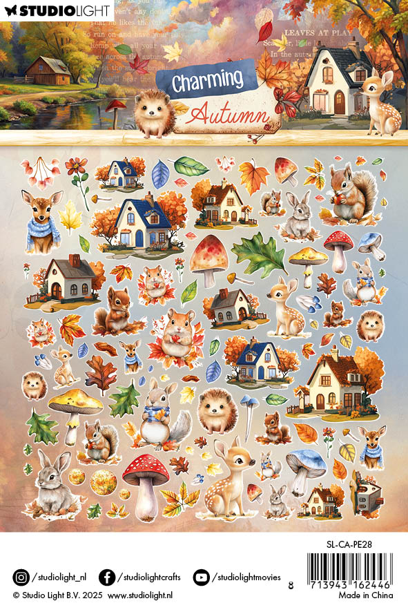 SL Paper Elements Leaves, Animals & Houses Charming Autumn 108 Pieces