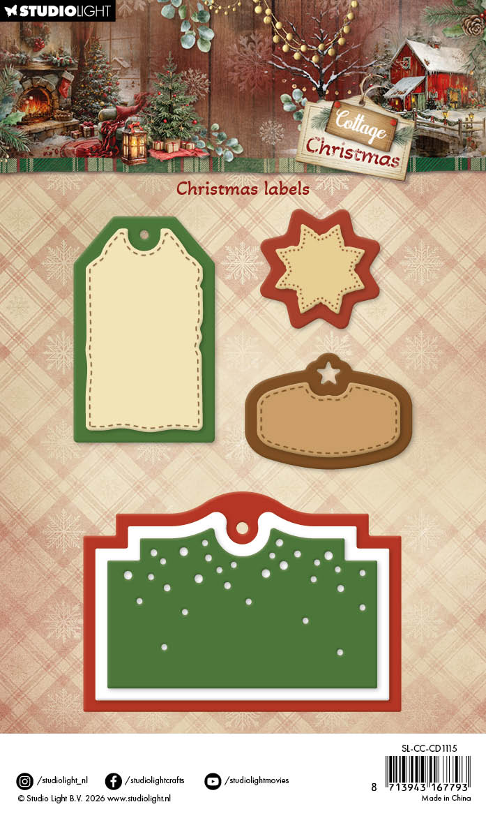 SL Cutting Dies Christmas Labels Cottage Christmas
