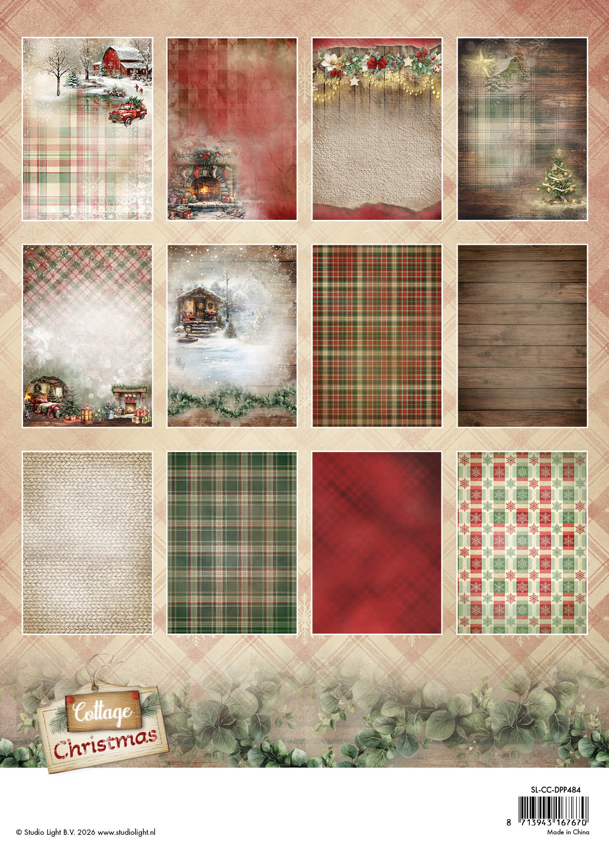 SL Designer Paper Pad Background Paper Cottage Christmas 36 Sheets