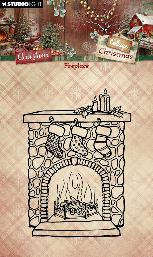 SL Clear Stamps Fireplace Cottage Christmas 1 Sheets