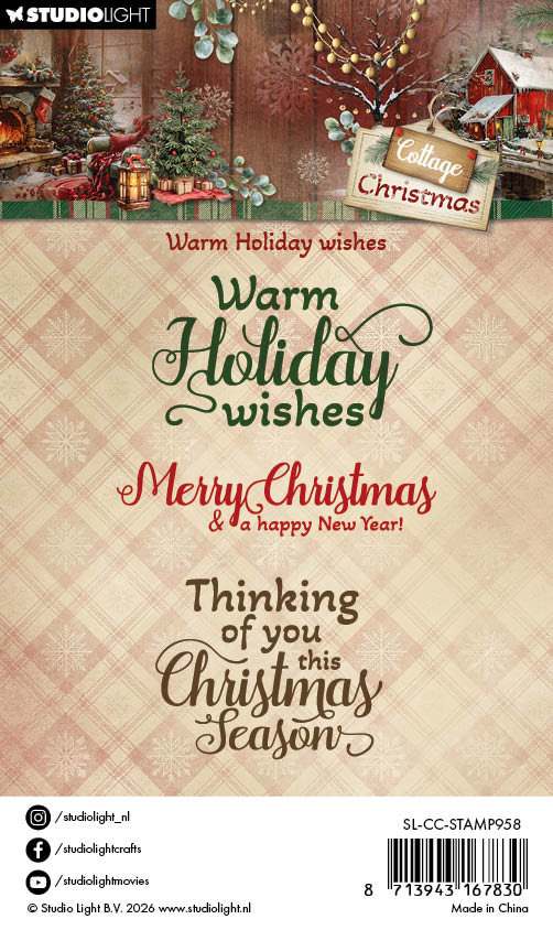 SL Clear Stamps Warm Holiday Wishes Cottage Christmas