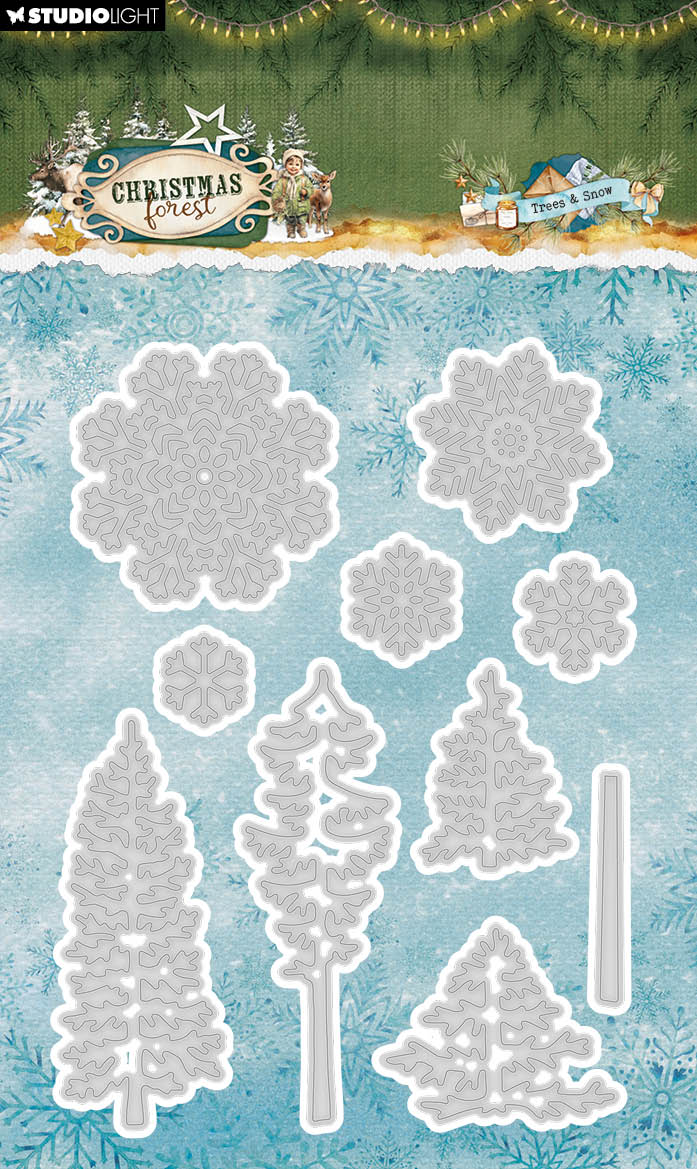 SL Cutting Dies Trees And Snow Christmas Forest 10 Pieces