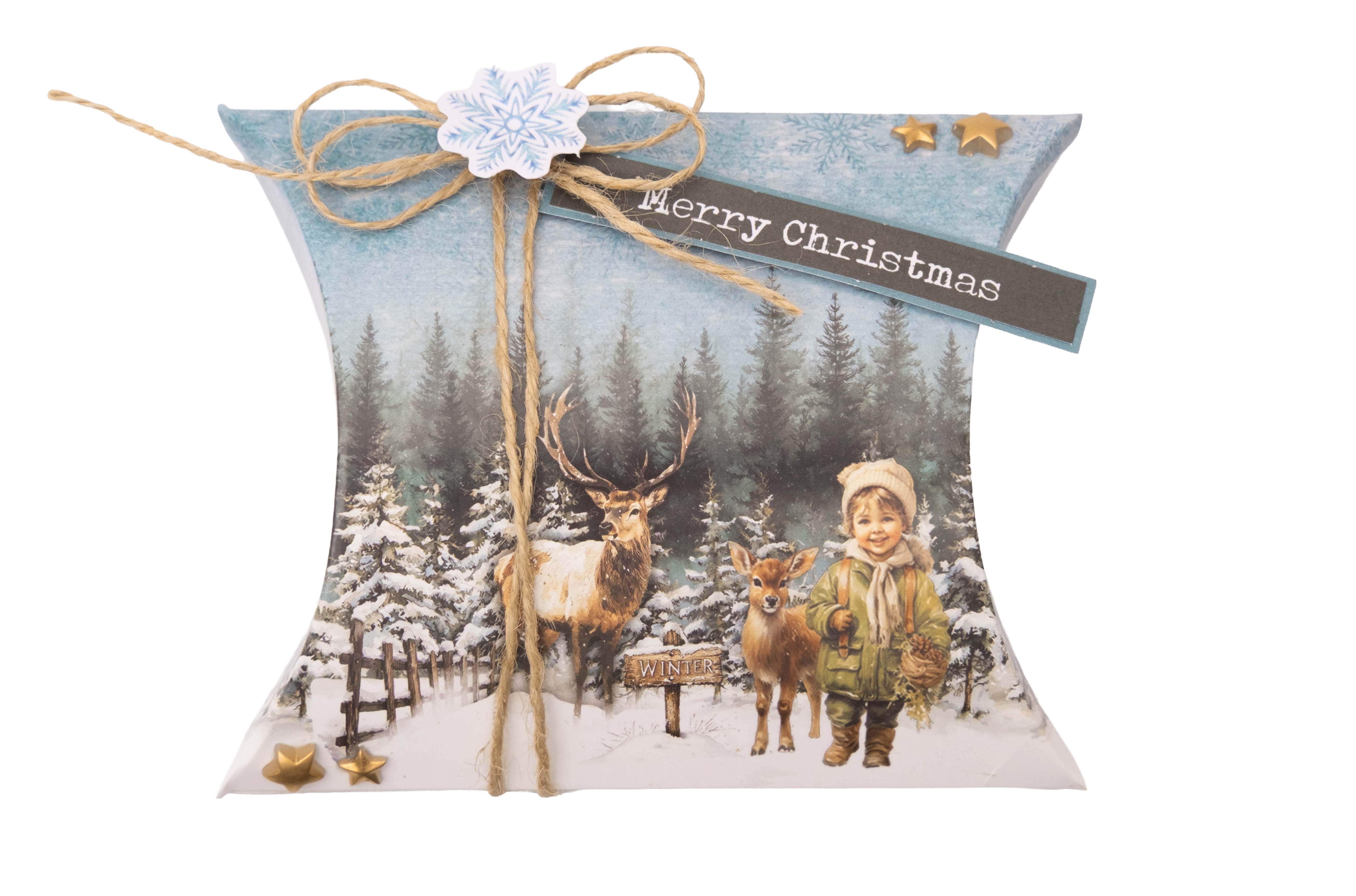 SL Giftbox Paper Pad Pillowbox Christmas Forest 18 Sheets