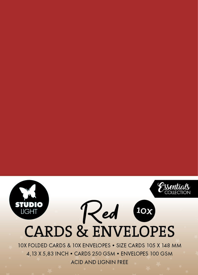 SL Cards & Envelopes Christmas Red Consumables 20 Pieces
