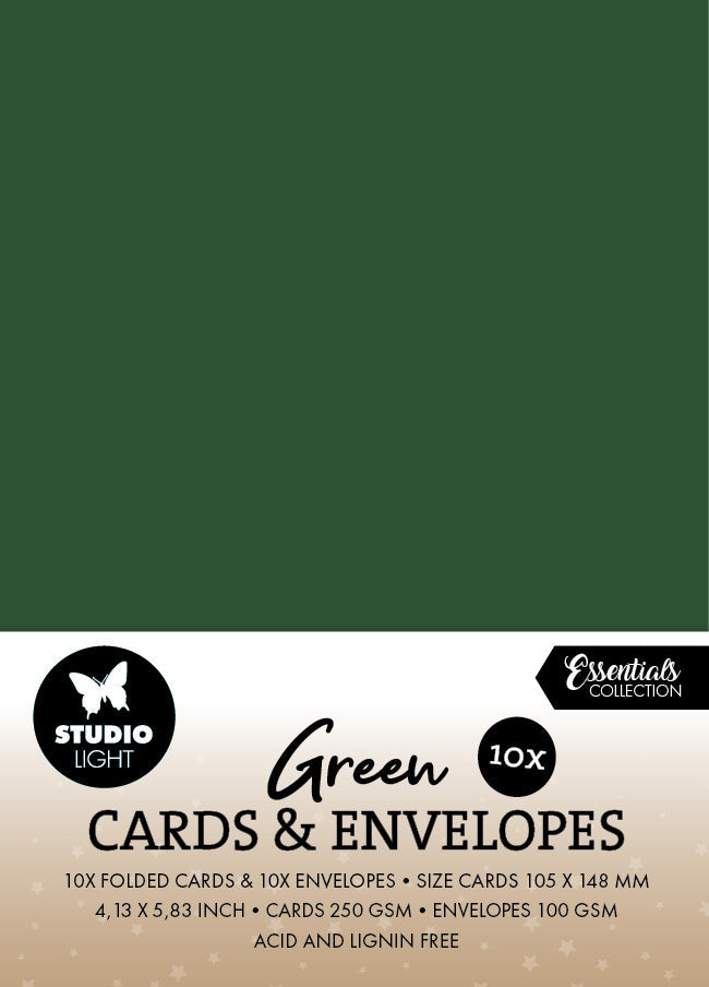 SL Cards & Envelopes Christmas Green Consumables 20 Pieces