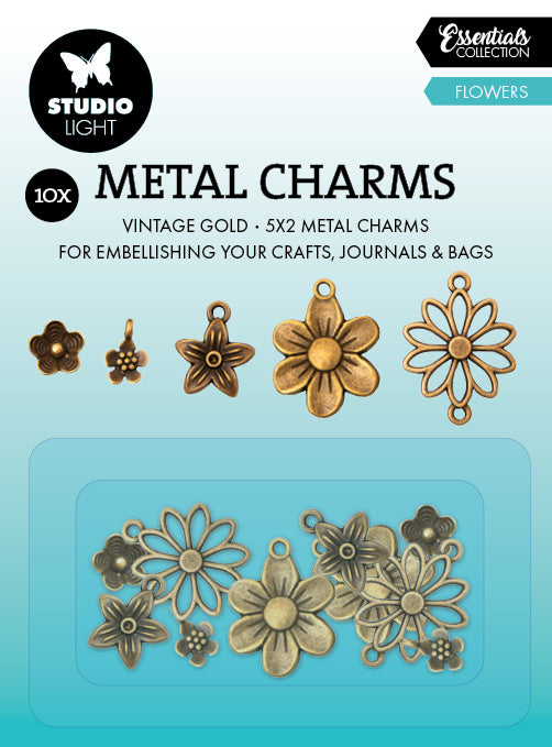 SL Metal Charms Flowers Consumables 10 PC