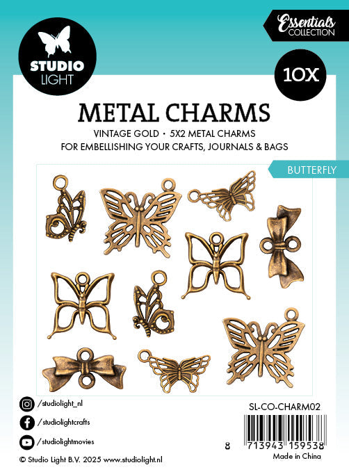 SL Metal Charms Butterfly Consumables 10 PC