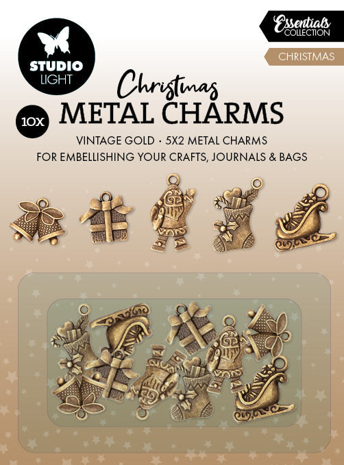 SL Metal Charms Christmas Elements Essentials 10 Pieces