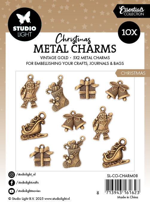 SL Metal Charms Christmas Elements Essentials 10 Pieces