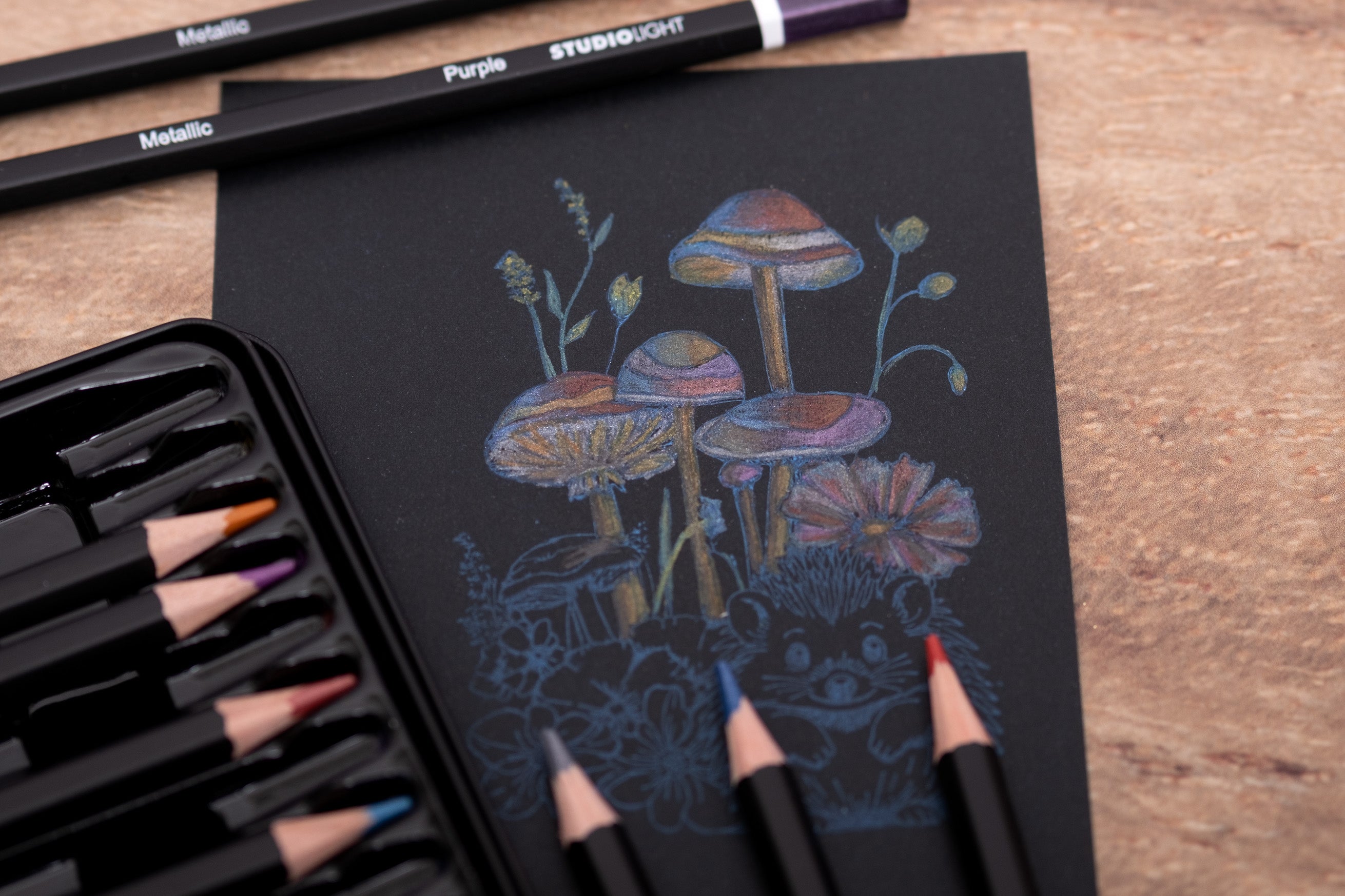 SL Pencils 12 Colors With Metallic Finish Essentials 12 Pieces