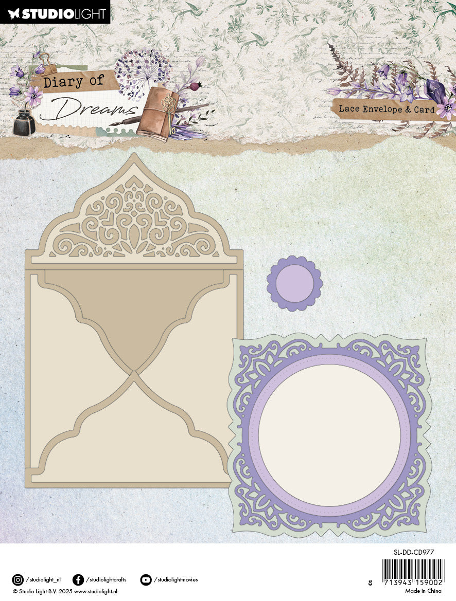 SL Cutting Die Lace Envelope Diary of Dreams 12 PC