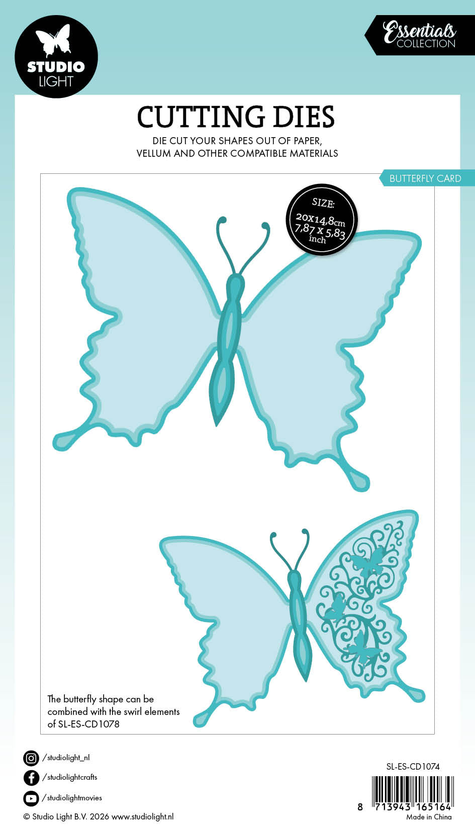 SL Cutting Die Butterfly Cardshape Essentials 11 Pieces