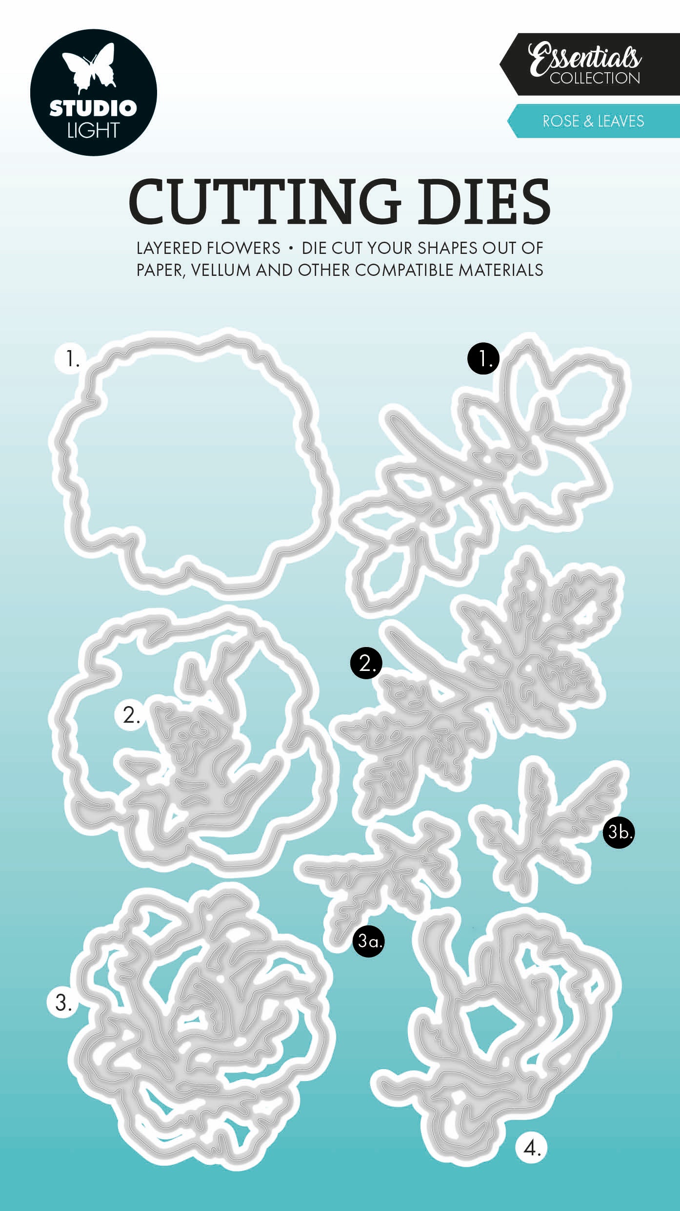 SL Cutting Dies Layered - Rose & Leaves Essentials 8 PC