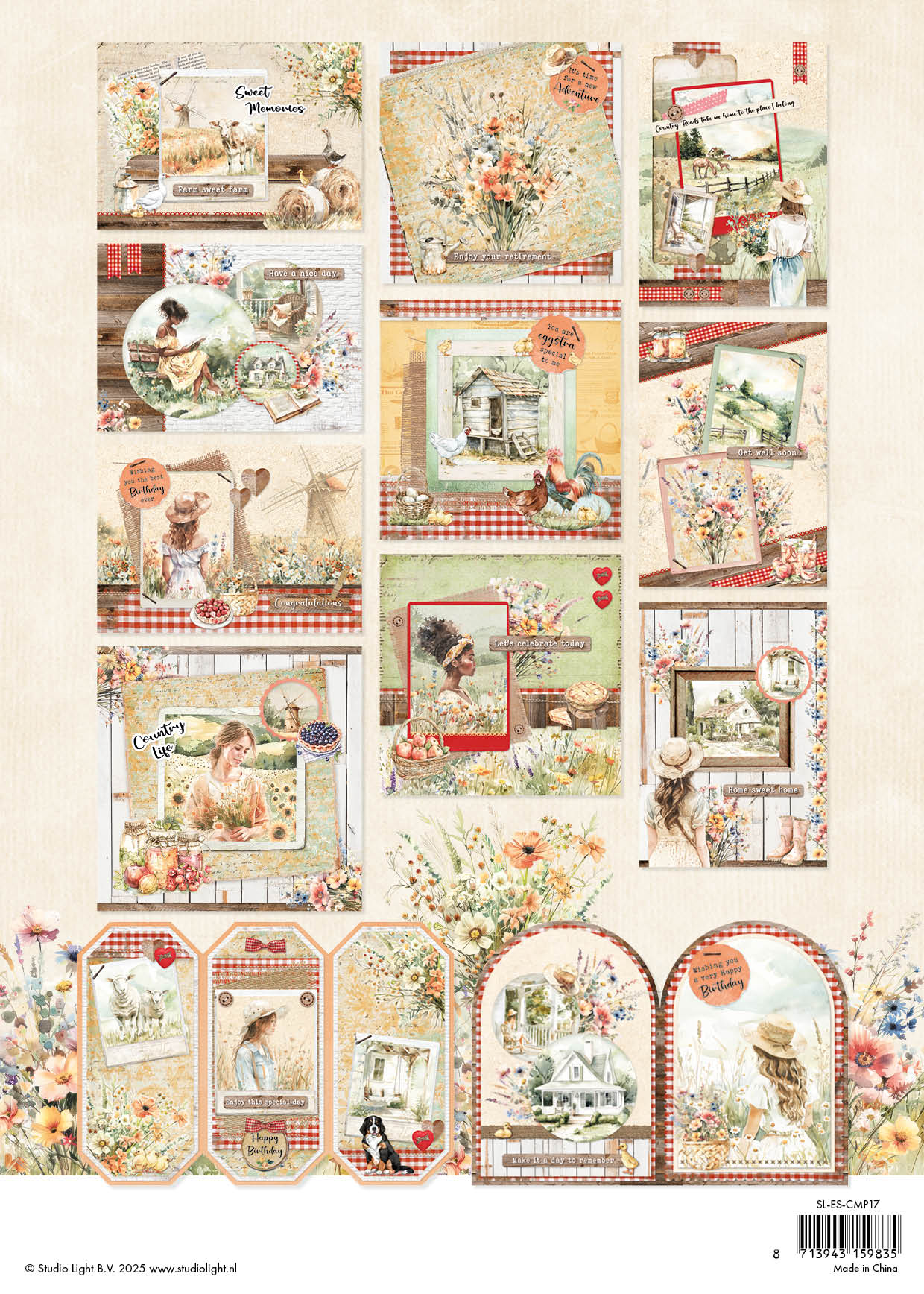 SL Card Making Pad Country Roads Essentials 14 Sheets