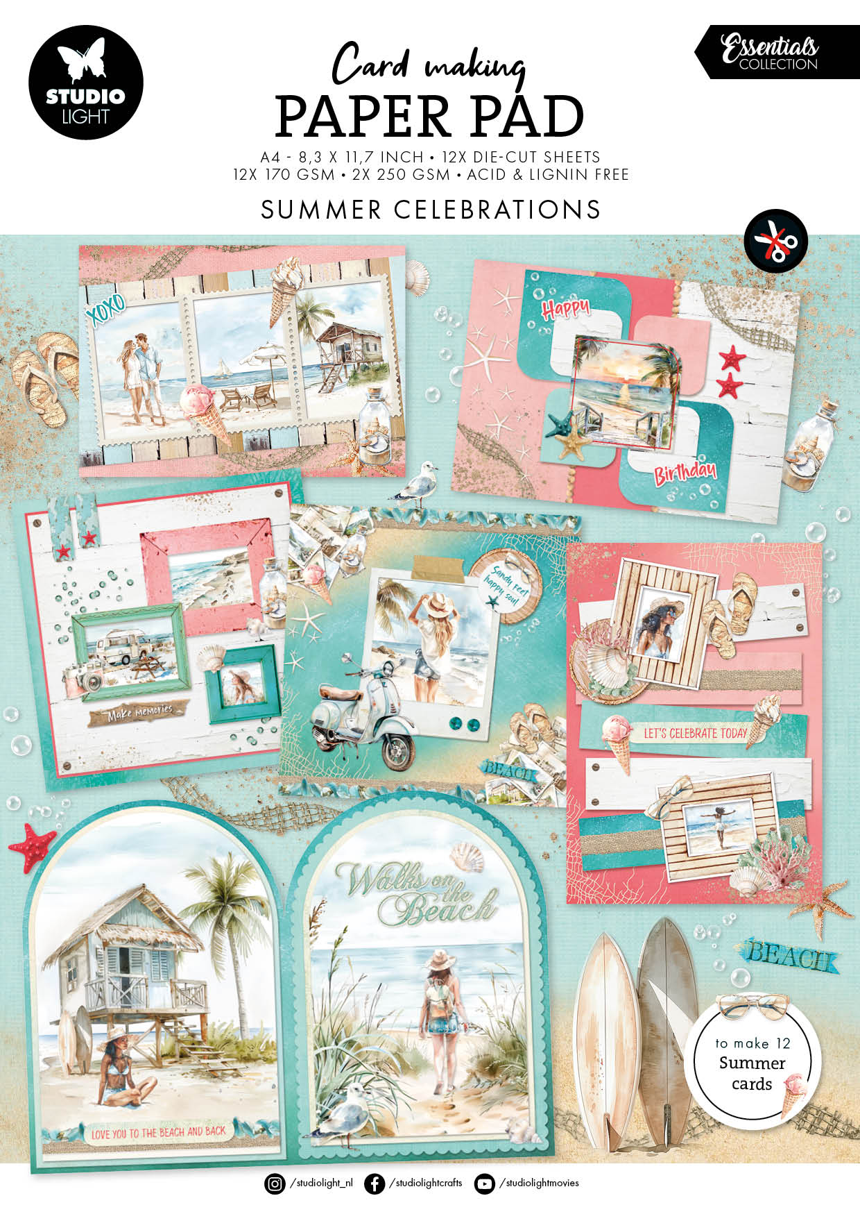 SL Card Making Pad Summer Celebration Essentials 14 Sheets