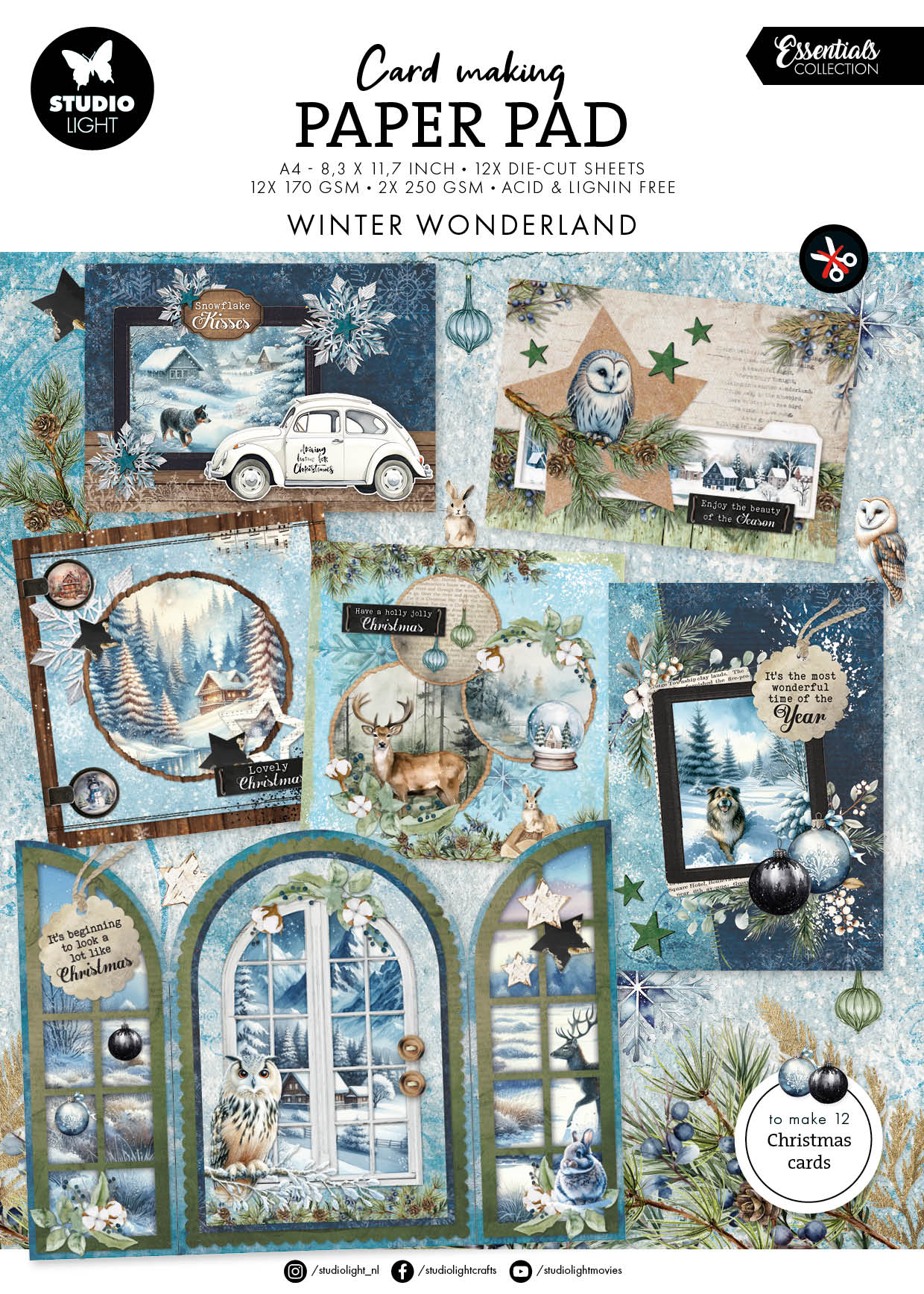 SL Card Making Pad Winter Wonderland Essentials 14 Sheets