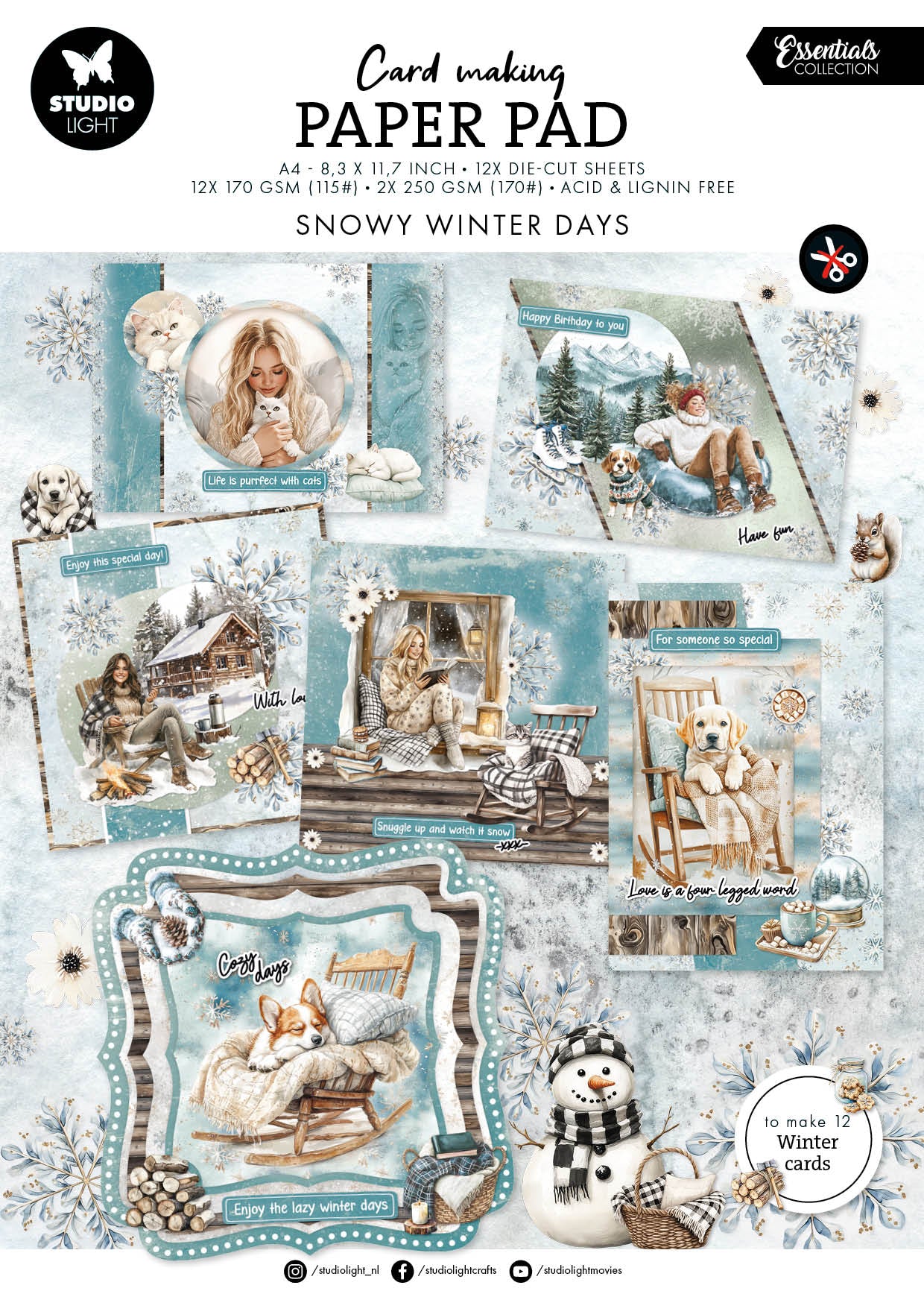 SL Card Making Pad Snowy Winter Days Essentials