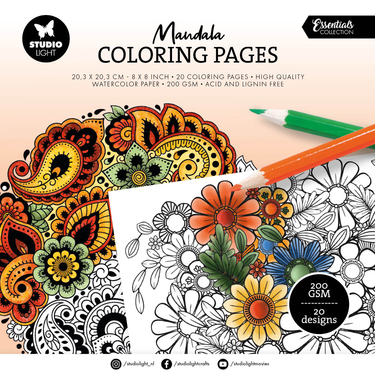 SL Coloring Pages Mandala Essentials 20 Sheets