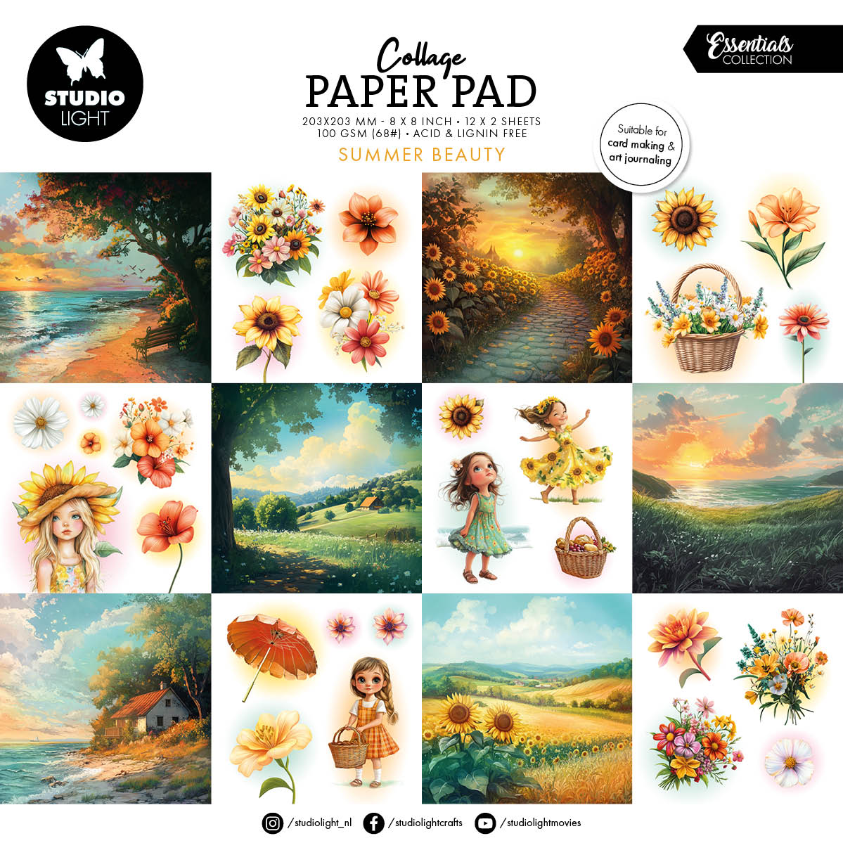 SL Collage Paper Pad Summer Beauty Essentials 24 Sheets
