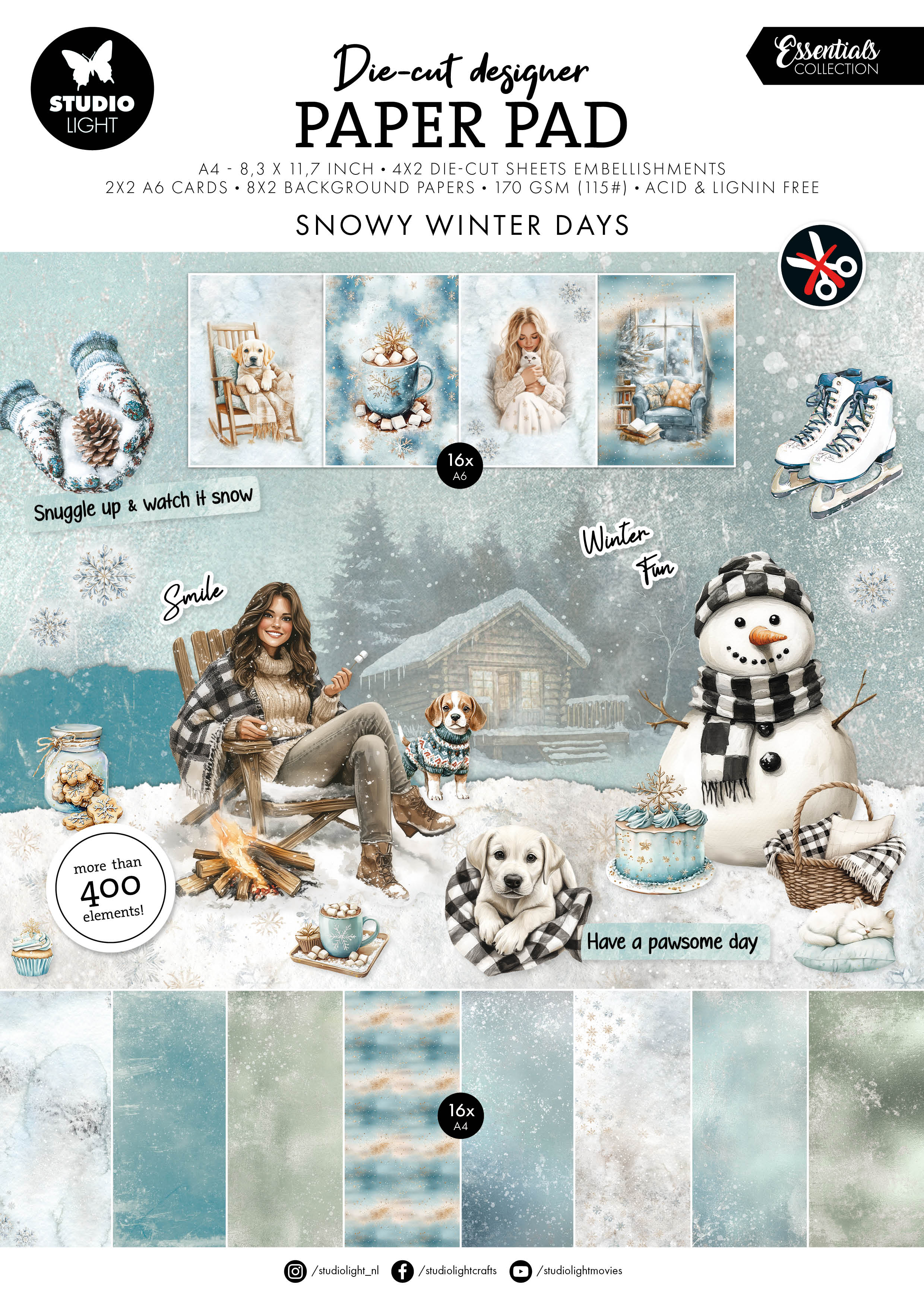 SL Die-Cut Designer Paper Pad Snowy Winter days Essentials