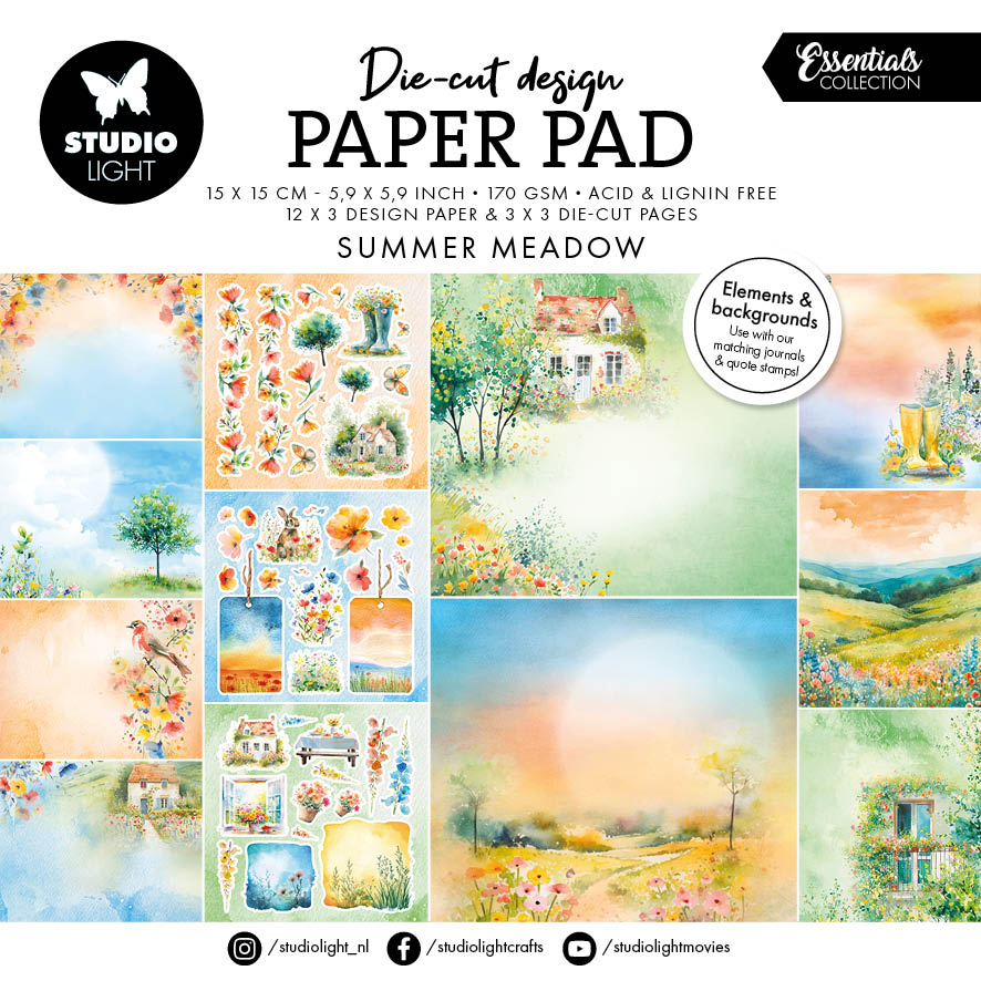 SL Designer Paper Pad Paper & Elements - Summer Meadow Essentials 36 Sheets