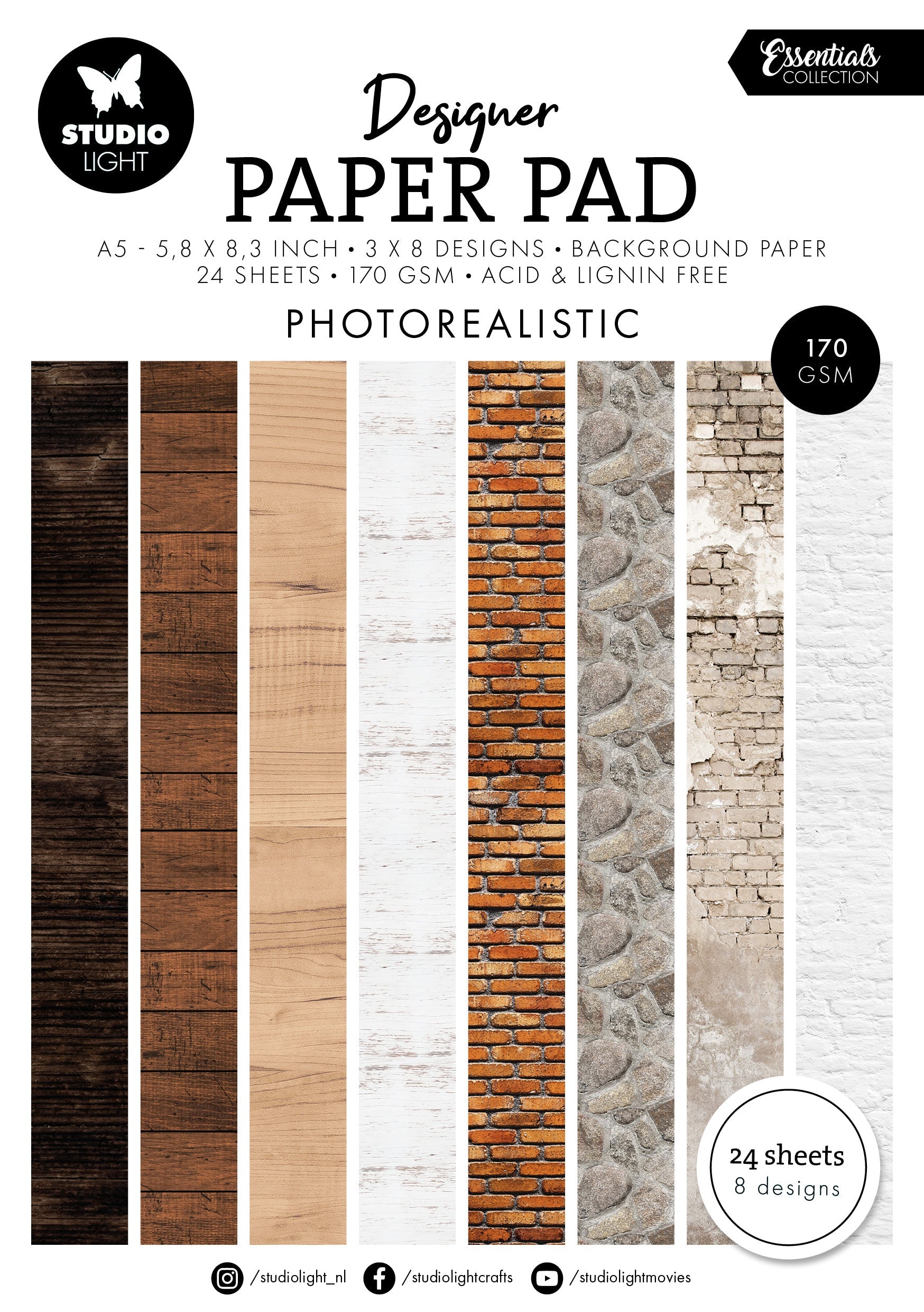 SL Designer Paper Pad Photorealistic Essentials 24 Sheets