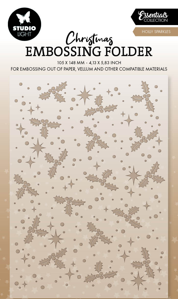 SL Embossing Folder Holly Sparkles Essentials 1 Piece
