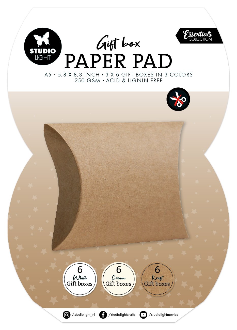 SL Giftbox Paper Pad Pillow Box Essentials 18 Sheets