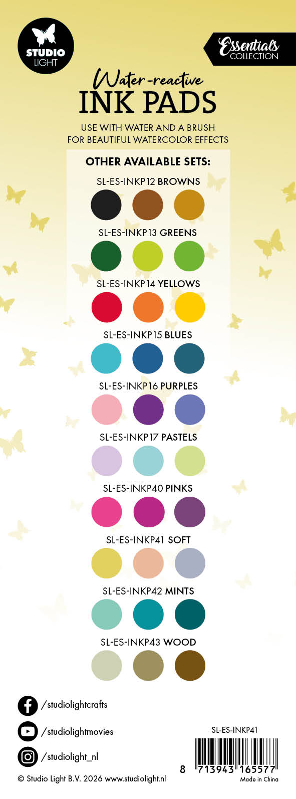 SL Water-Reactive Ink Pads Soft Essentials 3 Pieces