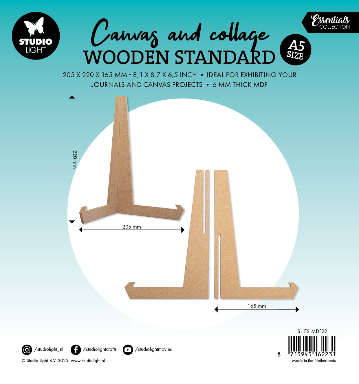SL Journal & Canvas Stand MDF - A5 Essentials 2 Pieces