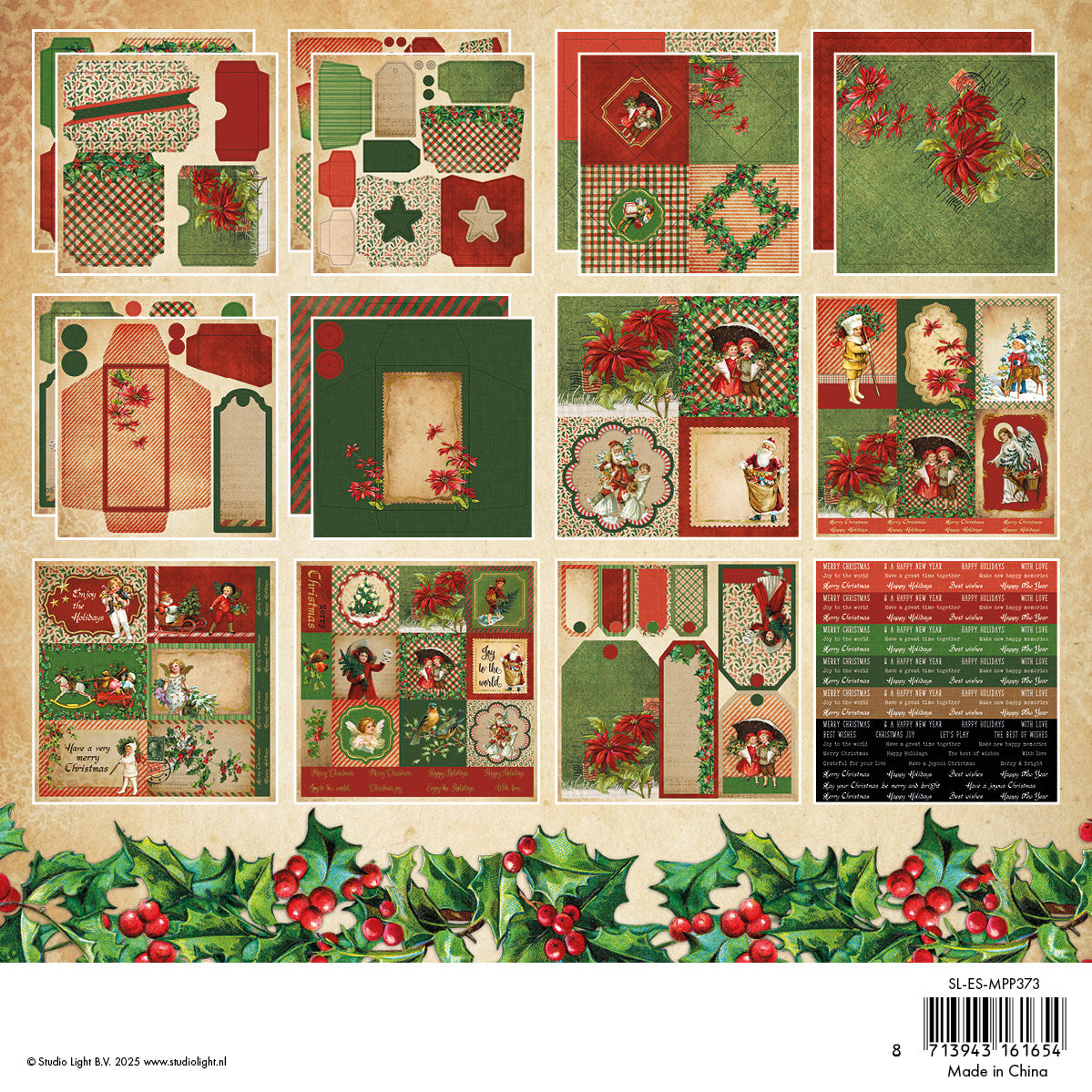 SL Mixed Paper Pad Vintage Christmas Essentials 36 Sheets