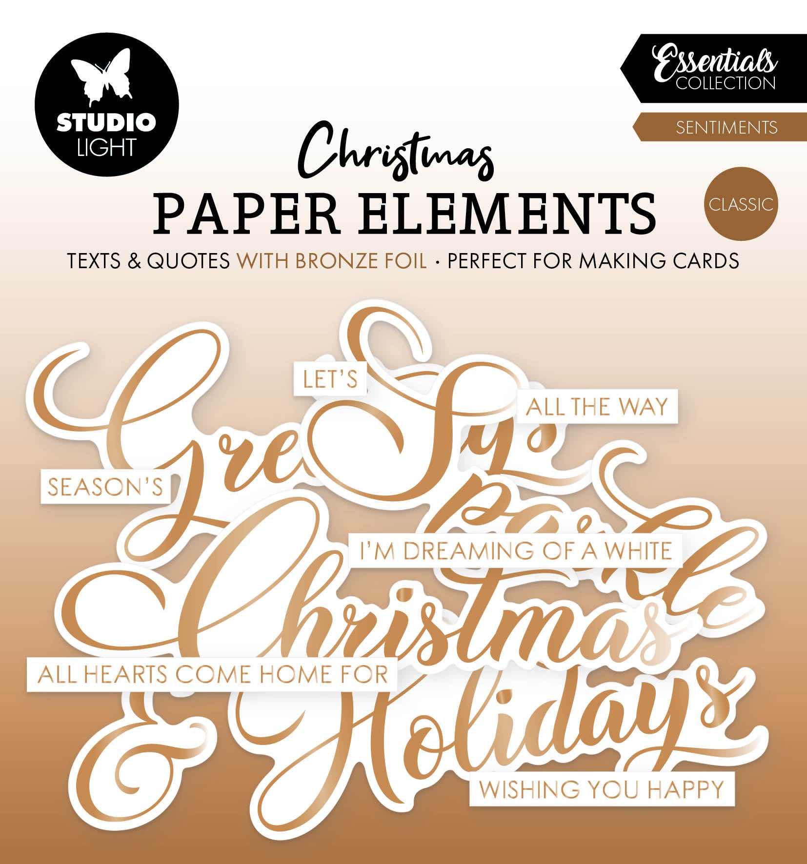 SL Paper Elements Bronze Sentiments Classic Essentials 40 Pieces