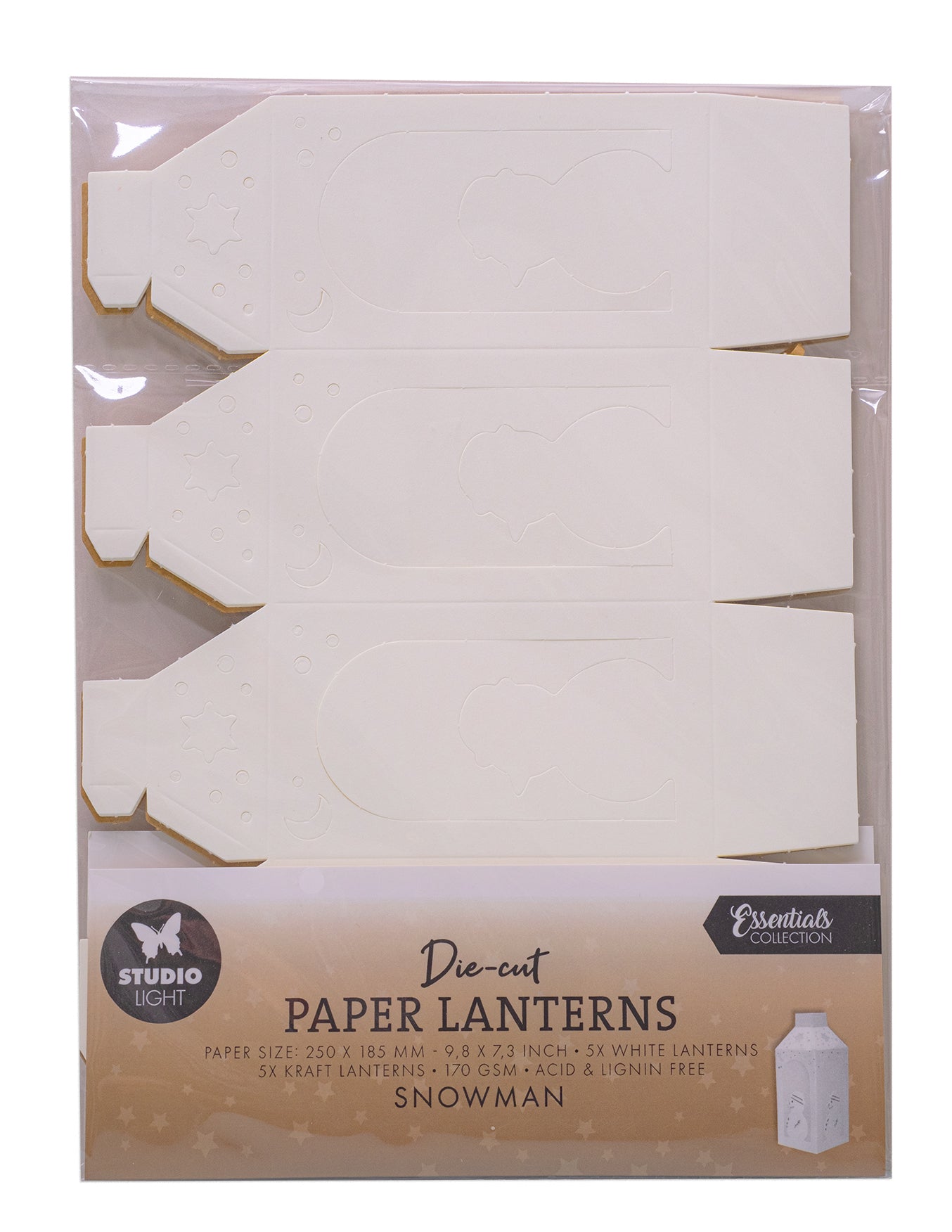 SL Die-Cut Paper Lanterns Snowman Essentials 10 Sheets