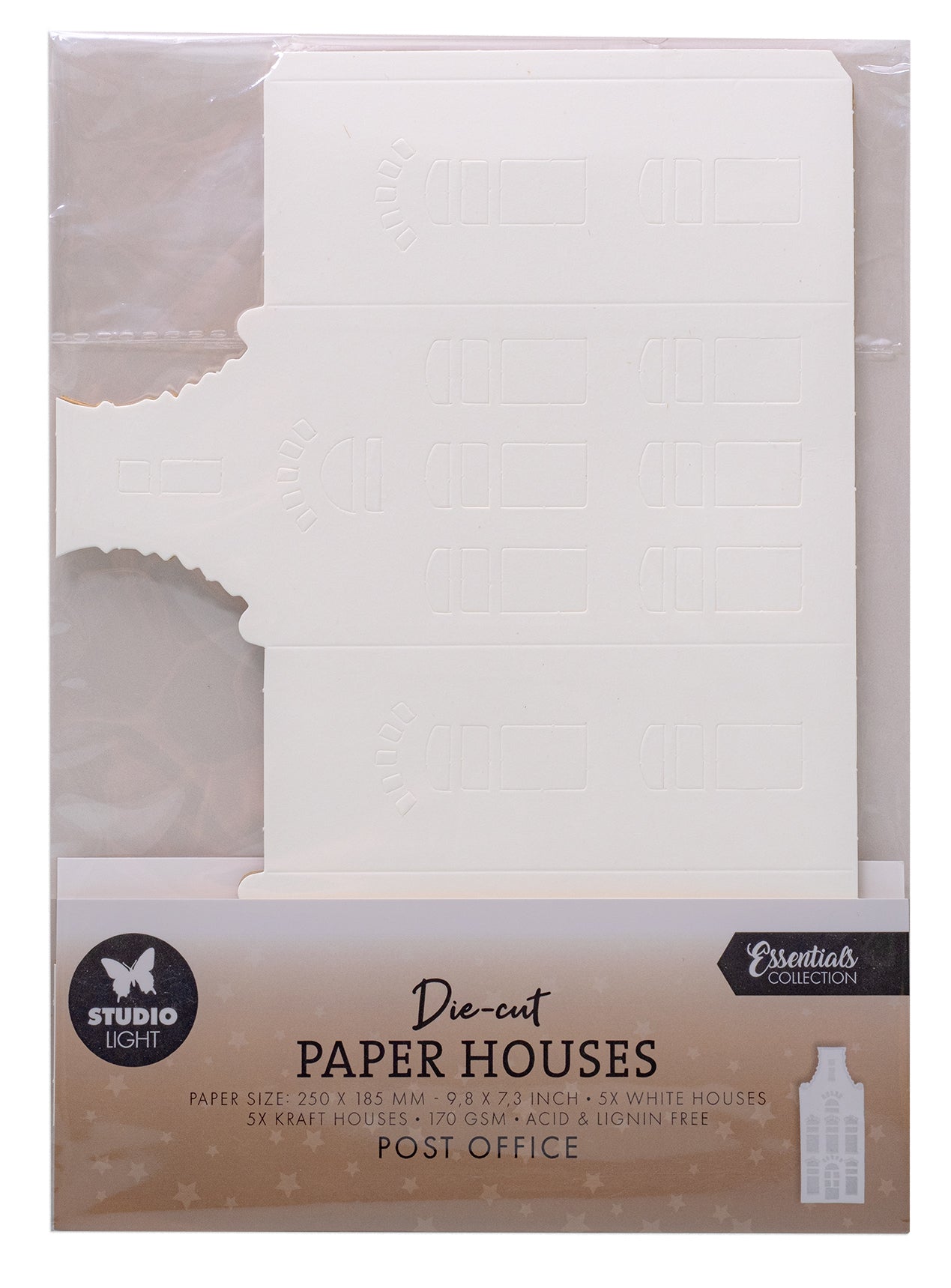 SL Die-Cut Paper Houses Post Office Essentials 10 Sheets
