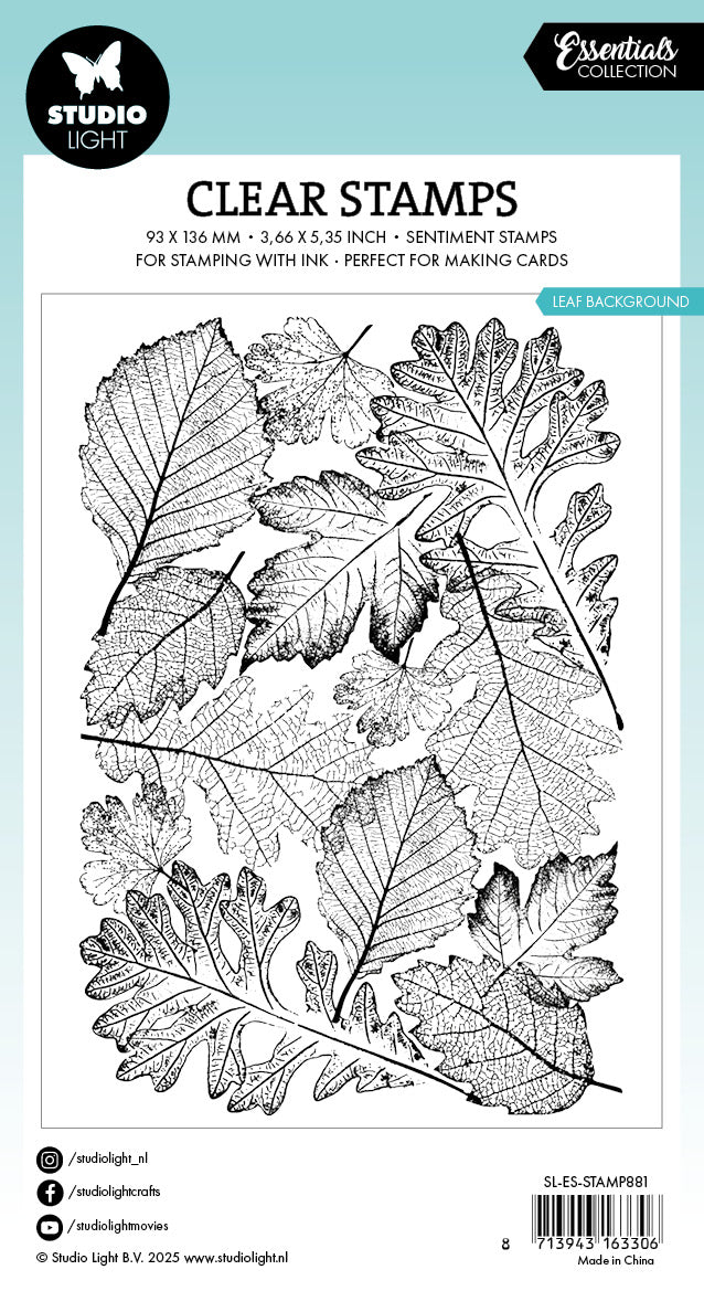 SL Clear Stamp Leaf Background Essentials 1 Piece