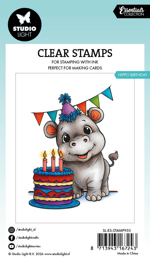 SL Clear Stamps Hippo Birthday Essentials 1 Piece