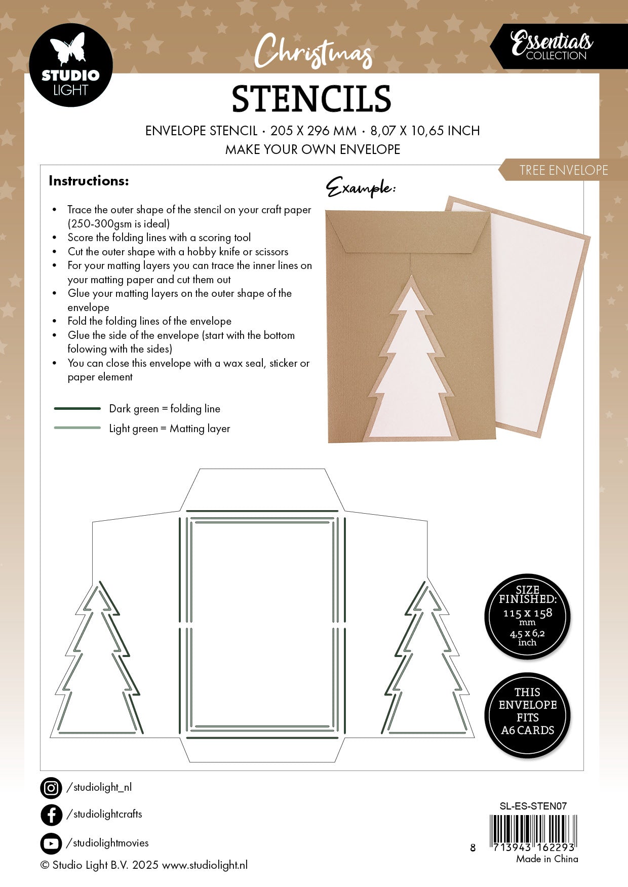 SL Stencil Tree Envelope Essentials 1 Piece