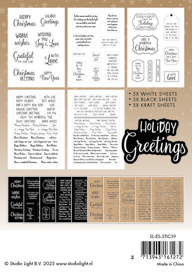 SL Sticker Pad X-Mas Sentiments Essentials 15 Sheets