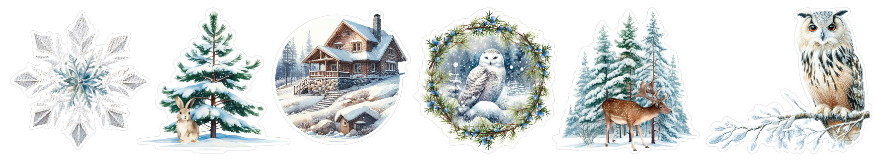 SL Clear Stickers Winter Wonderland 6 Designs Essentials 5 Meter